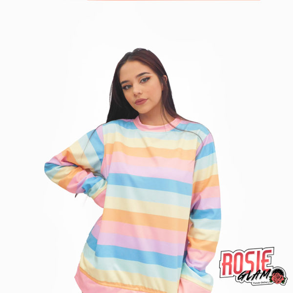 Hoodie Rayas Pastel