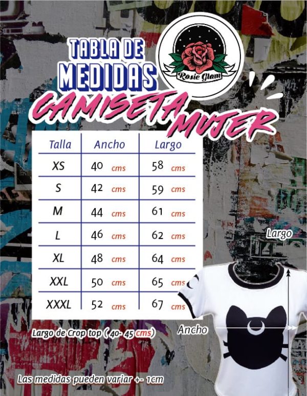 Tabla de Medidas Camisetas Mujer