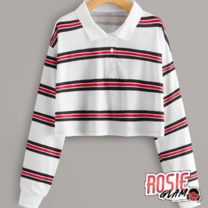 Hoodie Rayas Rojas Negras