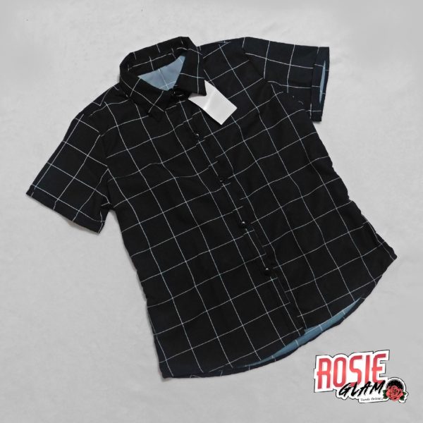 Camisa Negra De Cuadros