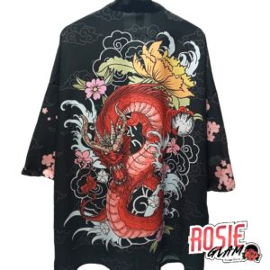 Kimono Dragon Rojo Japones