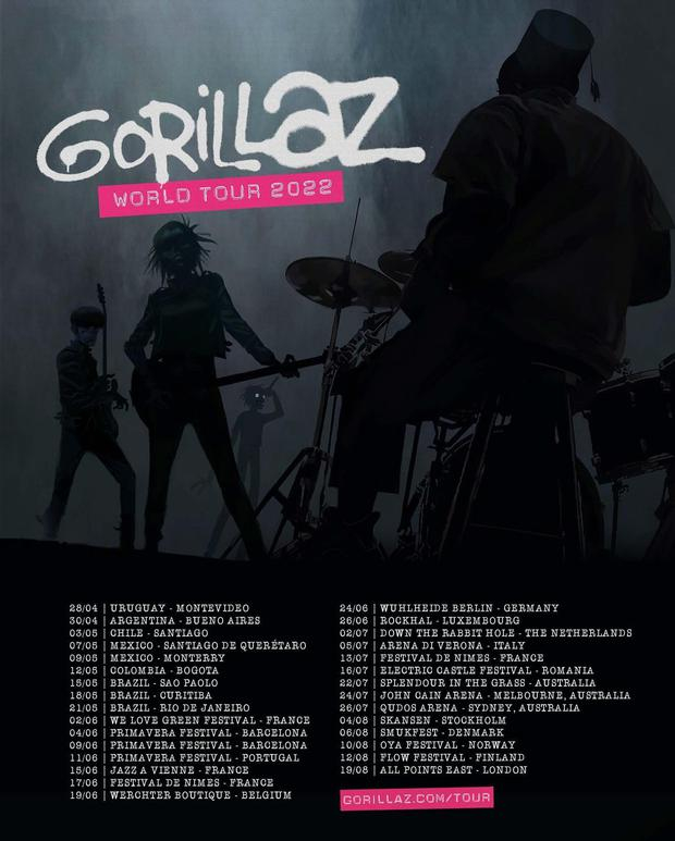 gorillaz tour Canciones