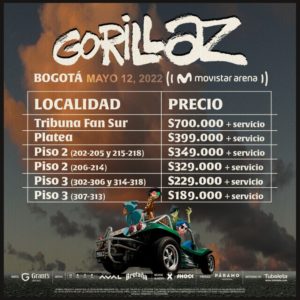 gorillaz tour precios