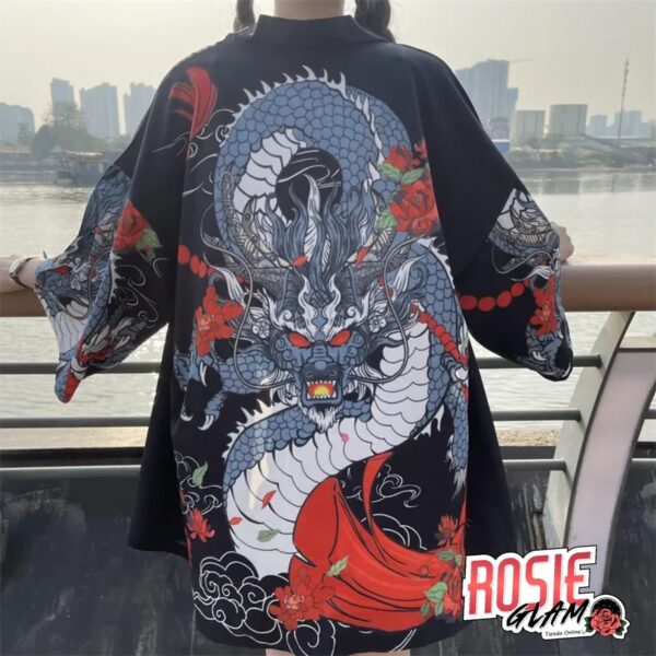 KIMONO DRAGON Y ROSAS