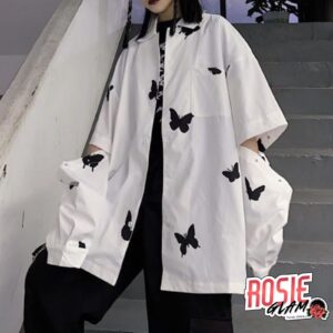 CAMISA MARIPOSA CON MANGAS DIVIDAS