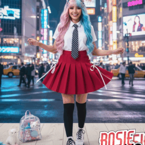 Falda Plisada con Cordones - Rosieglam