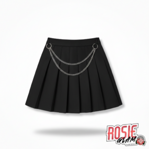 Falda Plisada Negra Cadenas Mujer - Rosie Glam
