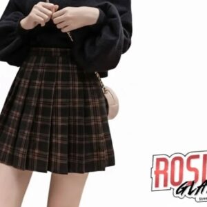 Falda Plisada Cuadros Cafe Mujer - Rosie Glam