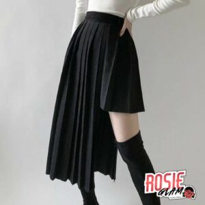 Falda Larga Asimétrica Plisada Mujer - RosieGlam