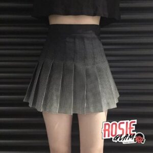 Falda Plisada Degradado Gris Negro Mujer – Rosie Glam