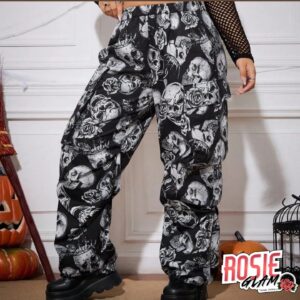 Sudadera Cargo Calaveras Rosas Unisex- RosieGlam