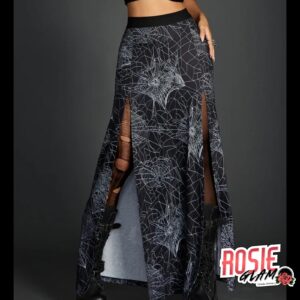 Falda Larga Gótica Telaraña Aberturas Mujer - RosieGlam